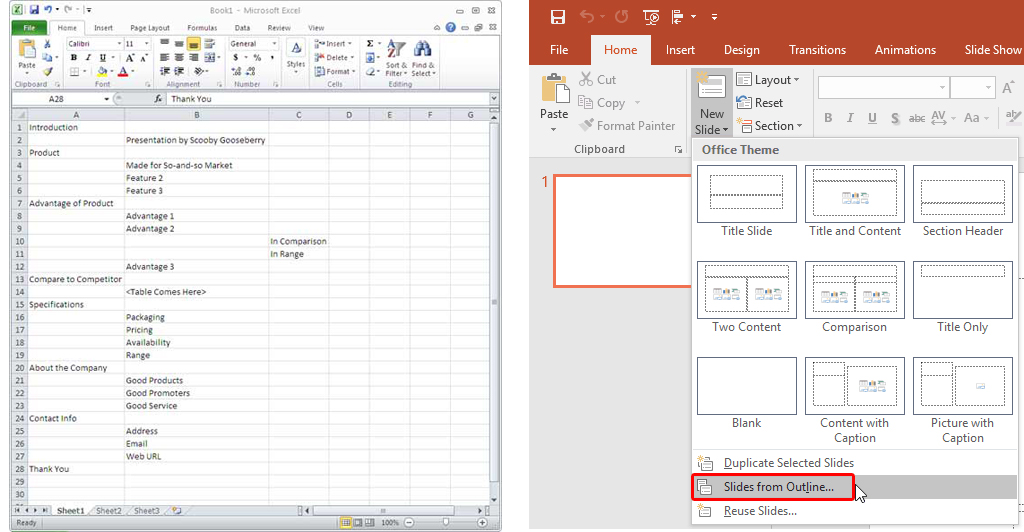 Creating Powerpoint Presentations From Excel Outlines Present Your Story